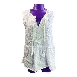 Amichi essential white cotton peasant tank